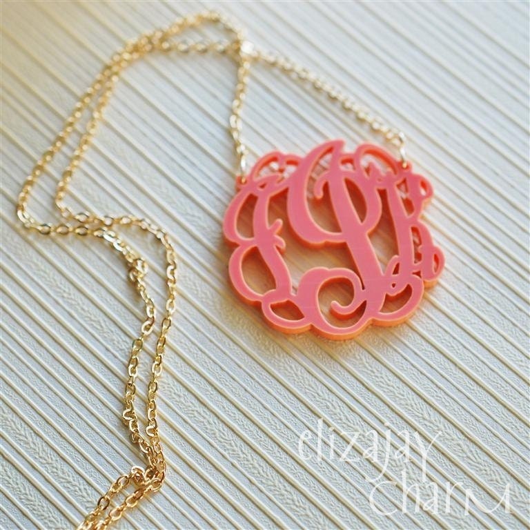 entwined monogram acrylic necklace