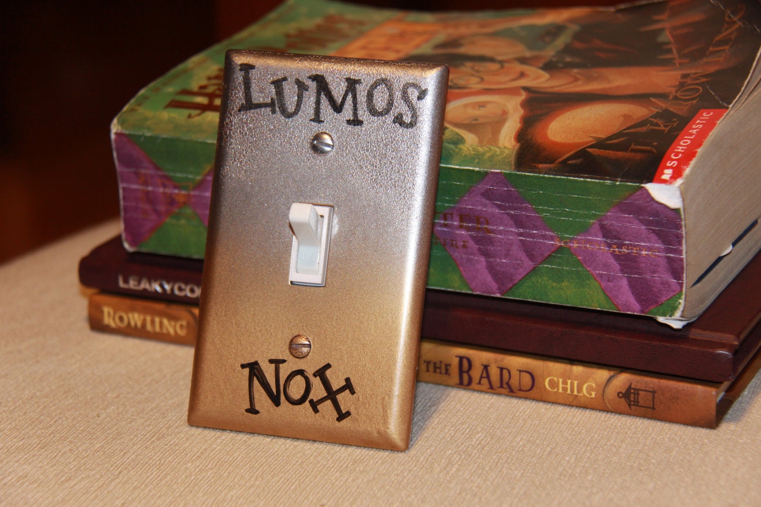 SALE - Harry Potter (Silver and Gold) Lumos & Nox Light Switch Plate