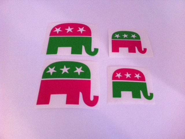 GOP Decals--- set of 4----2 three inch and 2 two inch dcals