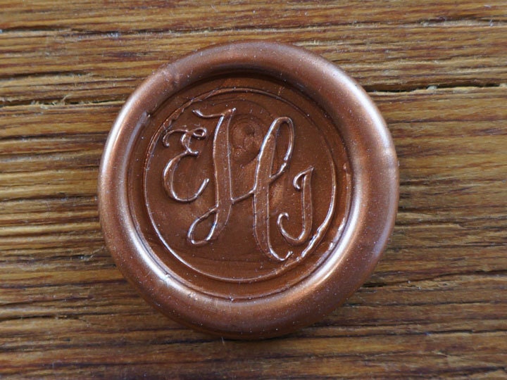 CUSTOM-DESIGNED Wax Seal Stamper: 1" (One Inch) Diameter,  Monogram 001