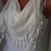 White Shawl Scarf - Headband Cowl with Lace Edge-Summer Trends
