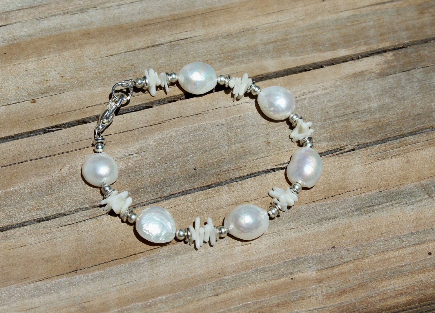 Coral and Pearl Bracelet