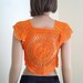 Free Shipping Sunshine Bolero crochet cotton orange Ready to ship