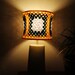 Yellow Lampshade Granny Square Gold Crochet Teal White Retro Unique Lighting Housewares Retro Inspired