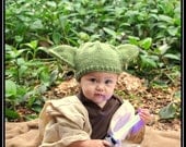Star Wars Jedi Master Yoda Inspired Cloak and Pants Costume with Onesie - Geek-a-bye Baby Clothing -- Sci-Fi Geek - Handmade -- Hat Separate