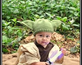 Baby Yoda Hat, Inspired, Knit -- Newborn, Infant, Toddler -- Baby Clothing -- Sci-Fi Geek -- Handmade, Unisex, Washable, Costume, Star Wars