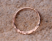 SEPTUM RING / Ear /Cartilage 14K Rose Gold filled . 18 Gauge Handcrafted hammered texture.
