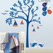 Baby Nursery Wall Decals - Sailboats Tree Wall Decal - Tree Wall Decals - Large: approx 88" x 75" - K005