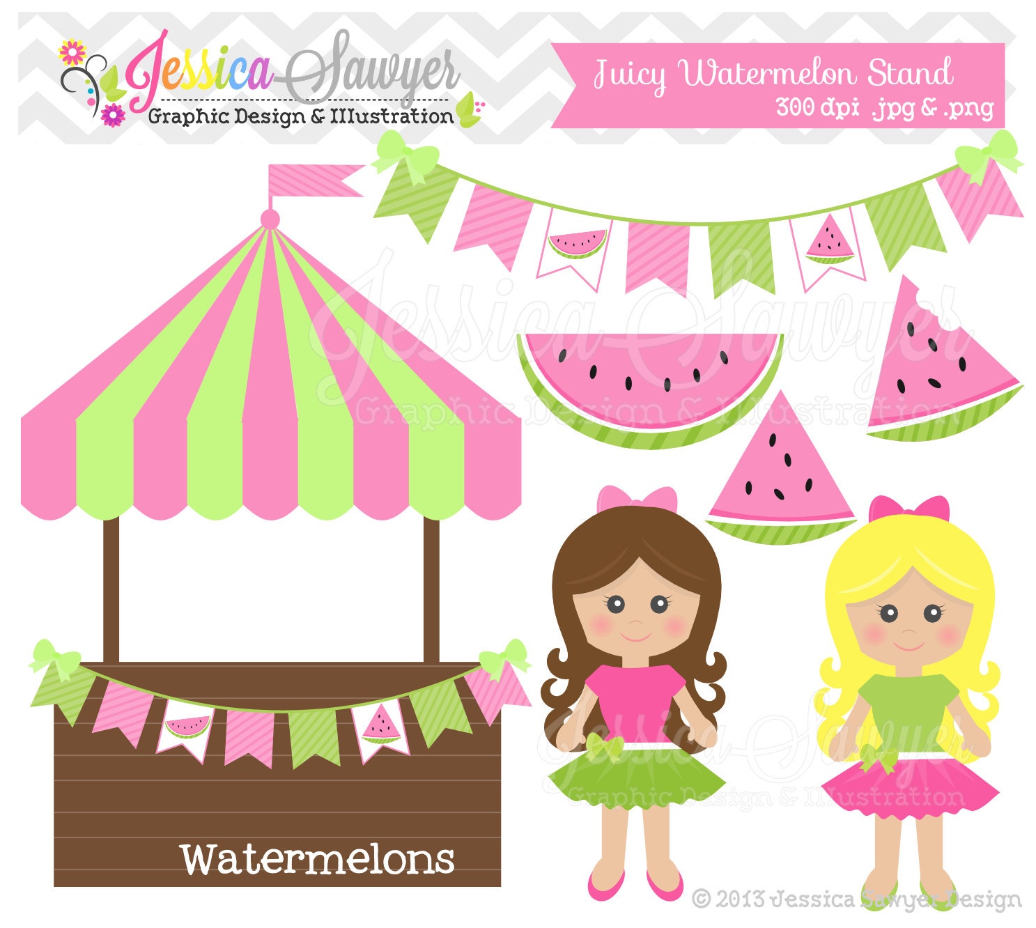 INSTANT DOWNLOAD, watermelon clipart, fruit clip art, for commercial use, invitations, greeting cards Il_170x135