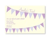Printable Banner Birthday Invitation - Bunting Birthday Invite - Personalized Birthday Invitation - 5x7 OR 4x6 DIY Printable Il_170x135
