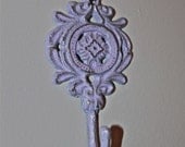 Lilac Wall Hook /Cast Iron /Ornate /Cottage/ Shabby Chic /Key Holder /Accessory /Coat hanger /Wall Decor /Towel Hook / Ornate Fixture