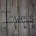Black Bath "Towel" Hook/ Bath, Beach Towel, Robe Hanger/ Shabby chic/ Bathroom Fixture/ Beach House, Pool Acessory