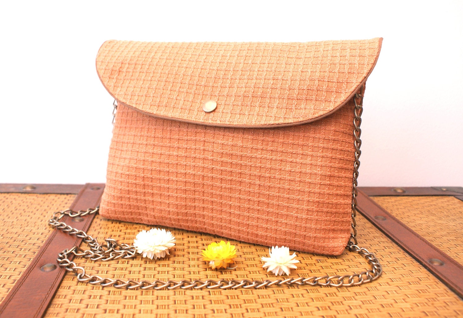 Rust Color Envelope Clutch