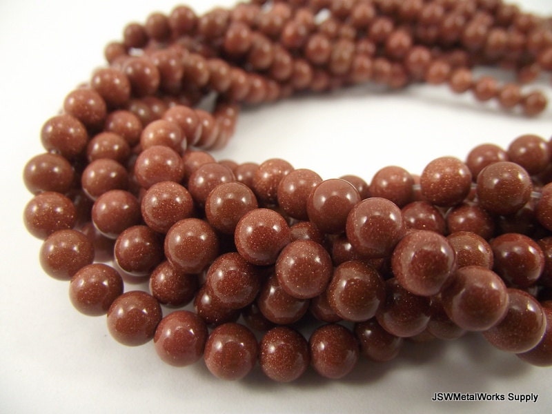 Brown Goldstone Round Beads, 6mm, 16 Inch Strand, Whole Strand