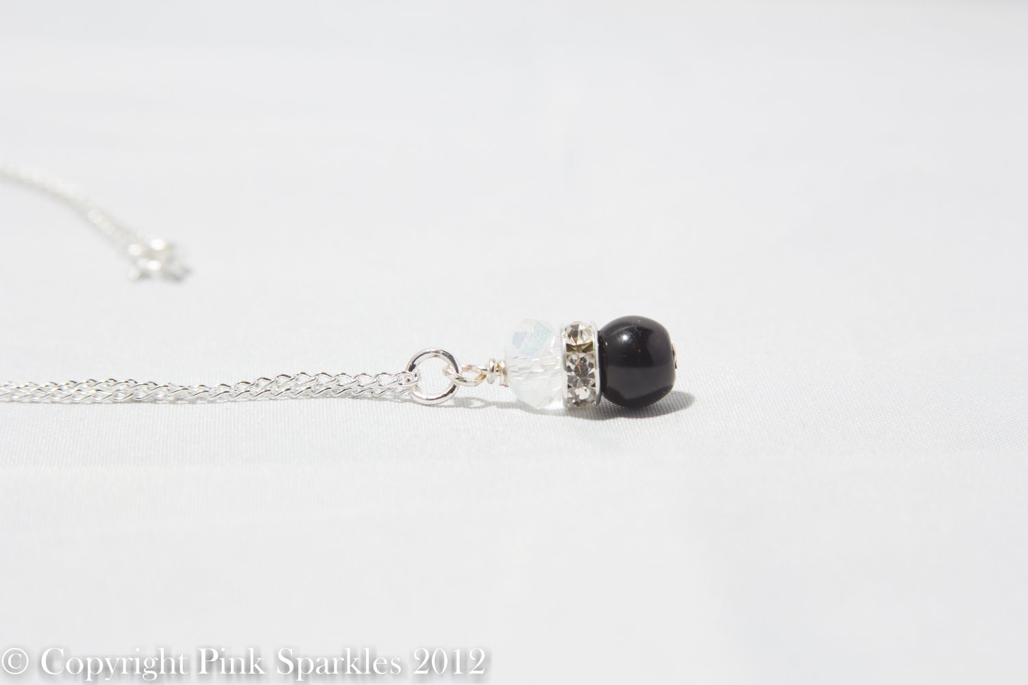 Black Pearl and Crystal Necklace