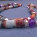 Paper wood purple red teal white pearl silver bead necklace earring
