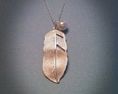 Feather and Pearl Necklace