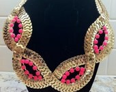 Gold and Rhinestone Necklace - Color Options Available