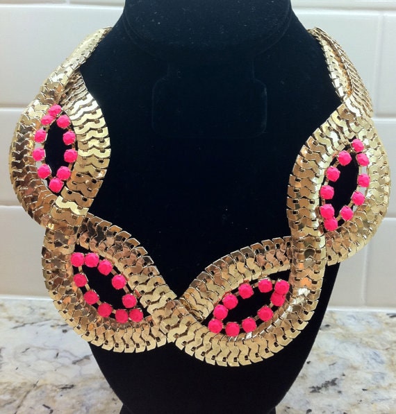Gold and Rhinestone Necklace - Color Options Available