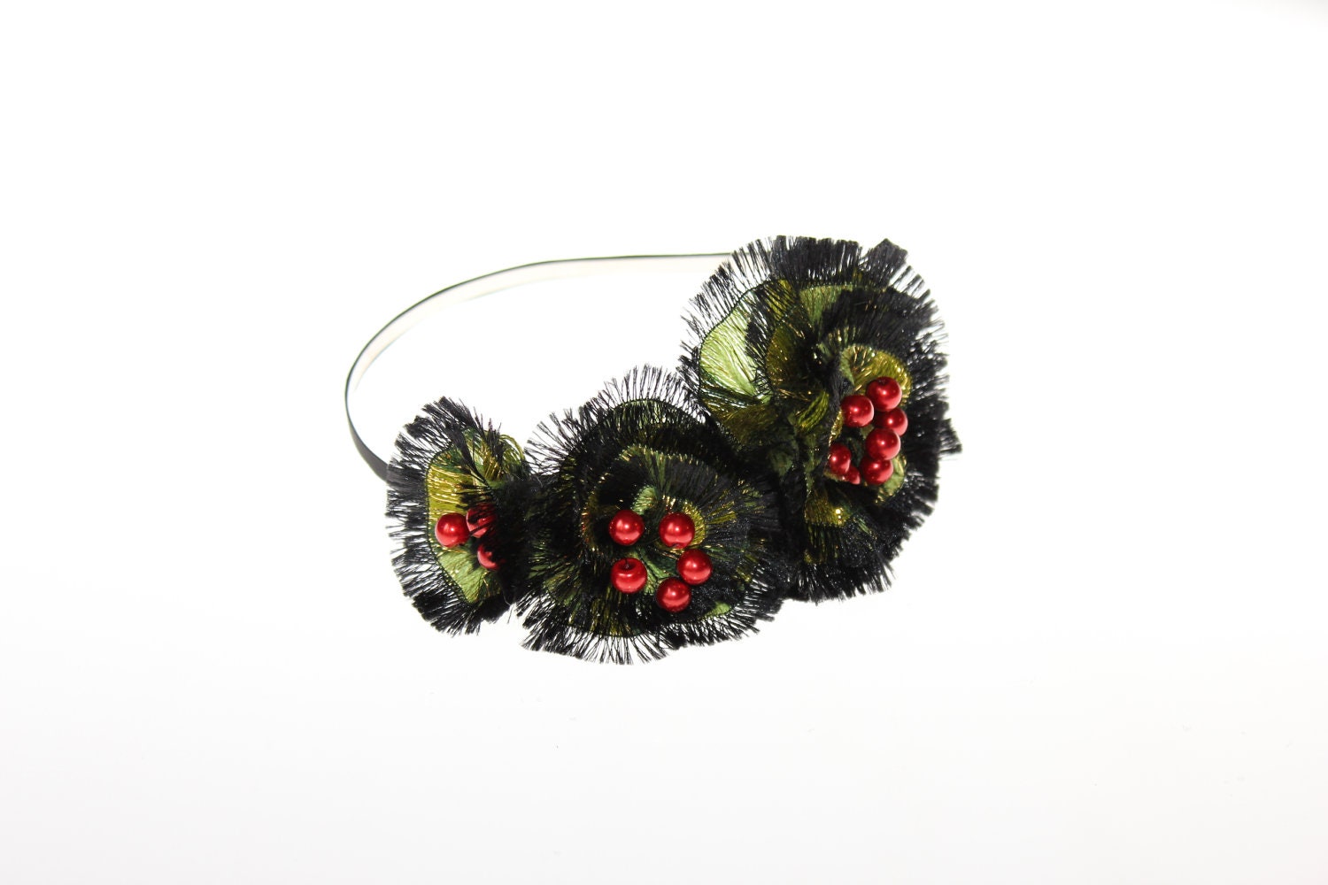 Holiday headband holly berry / christmas hair accessory / Christmas Headband / Headband Holly and Berries / ready to ship / Gift under 20