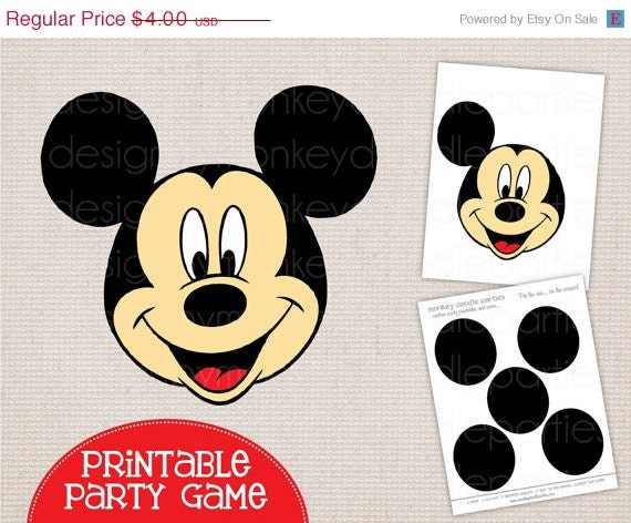 SALE Adorable Pin the Ear on the Mouse Printable DIY Birthday Party Game Il_170x135