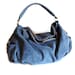 Leather Hobo Bag Olympian Blue Handbag, Suede Shoulder Bag - Extra Large Saddle Purse