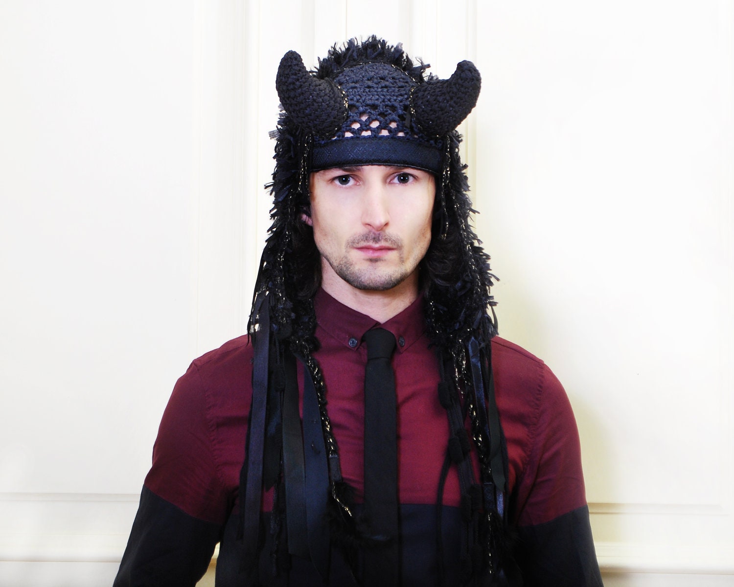UTHA OBSIDIAN Shaman men's hat..festival hat..headpeace