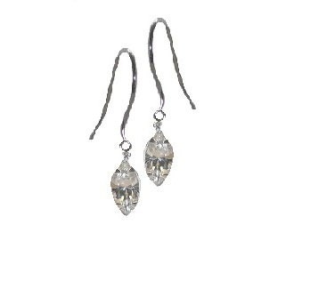 Swarovski Crystal Diamante Earrings Sterling Silver Bridal Bridesmaid Wedding - Tabatha Design