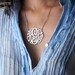 2 inch Monogram necklace in sterling silver - Expedited shipping