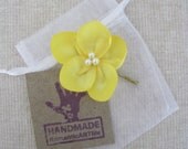 Yellow Flower Accessory. Yellow Flower Pin. Bobby Pin. Hair Accessory. Hair Flower. Wedding Accessory.