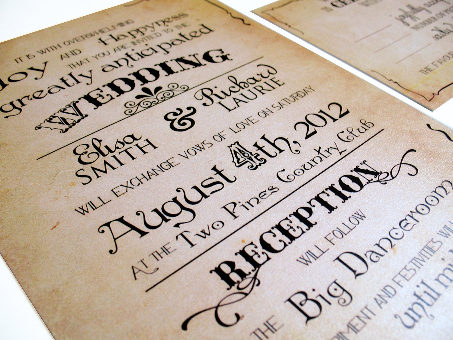 Vintage Retro Wedding Invitations set - Funky Manifesto poster