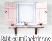 Shutter Doors - 60" x 60"  - Vinyl Photography  Backdrop Photo Prop