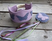 Butterfly Princess Felt crown and fairy wand (lavender)