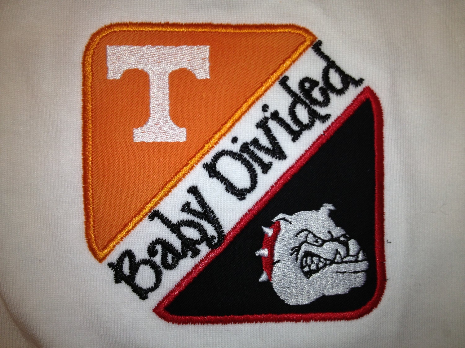 Baby Divided with applique Tennessee Vols vs Georgia Bulldogs