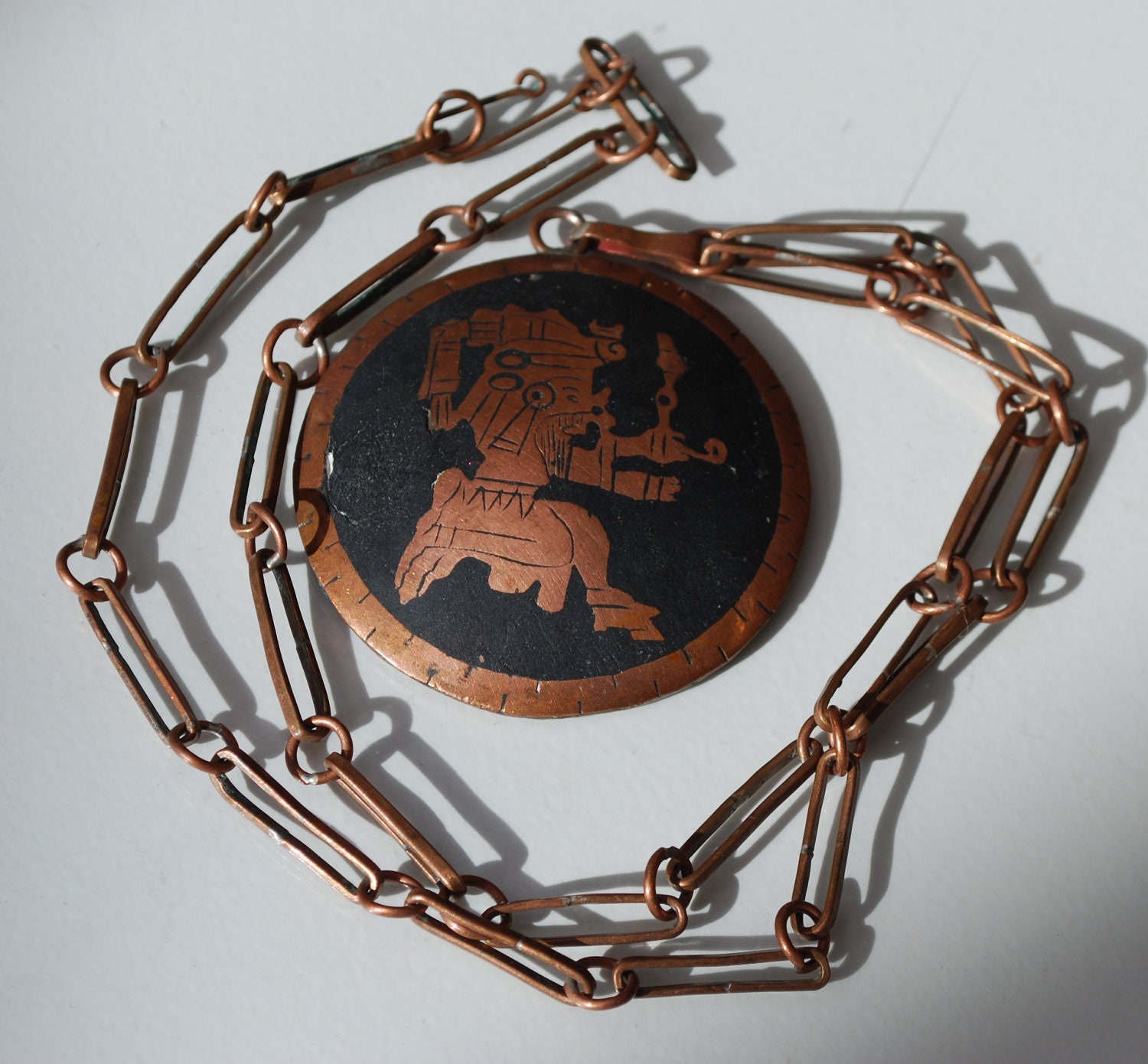 Native American copper pendant necklace