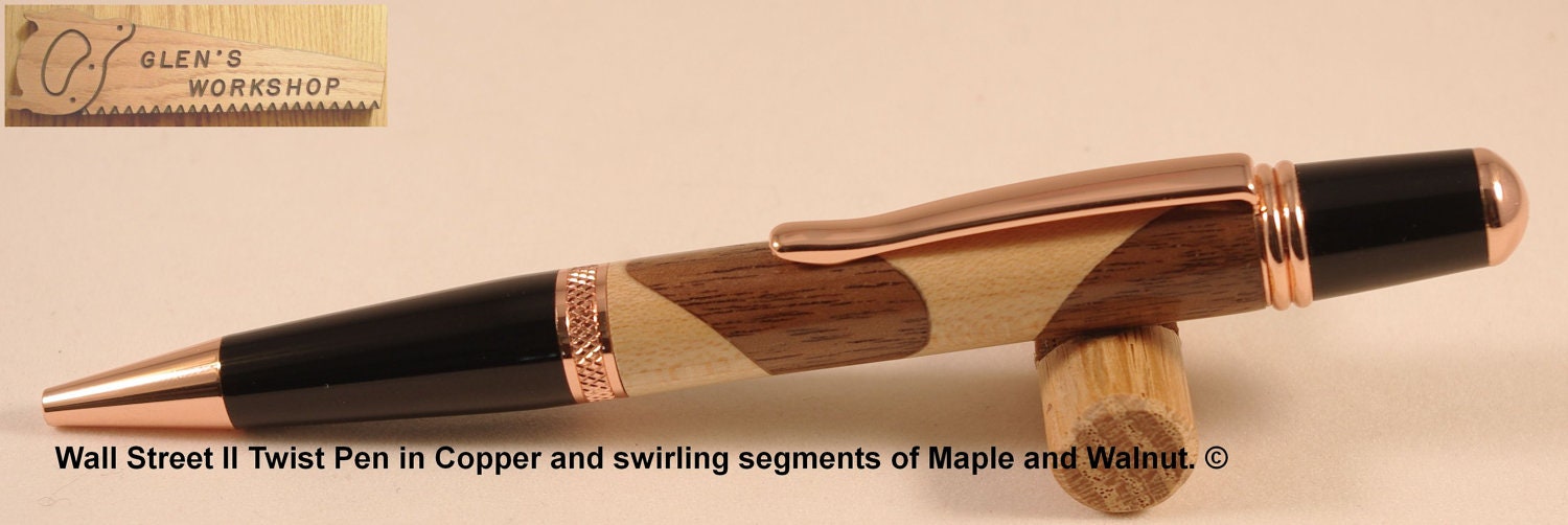 Wall Street II Twist Pen Copper, Maple, Walnut