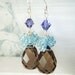 25% OFF Smokey quartz earrings with ocean blue apatite, sterling silver jewelry