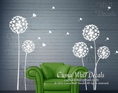 Flower tree wall decal dandelion Vinyl wall decal flowering tree wall art sticker decal Nursery wall decal children- dandelion Z174