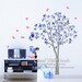 Vinyl wall decals pink tree owl and butterfly Nature Tree Wall mural Nursery wall decal children- tree owl butterfly Z142 Cuma