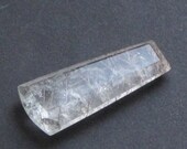 Large Tourmalated Quartz Faceted Trapezoid Focal Stone / Pendant, Beveled Edges, 43 x 19mm, NOT DRILLED, 45 carats OOAK