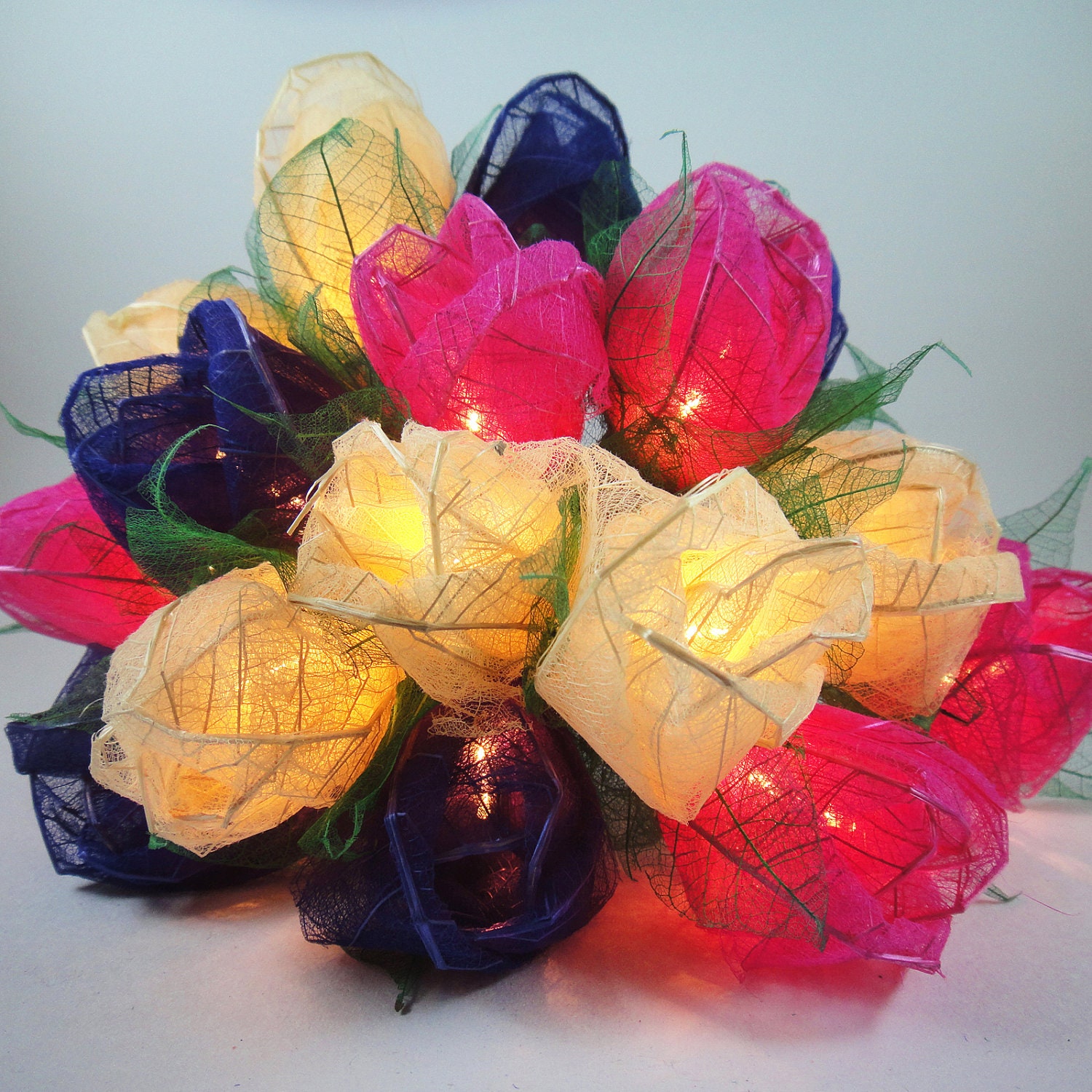 35 Mix Valentine Romantic Rose Flower Fairy String Lights Wedding Party Floral Decor 3.5m