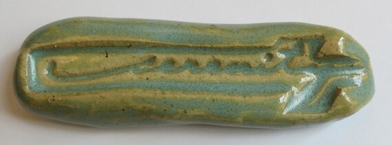 SERENITY Pocket Stone - Ceramic - OLD COPPER Art Glaze - Inspirational Art Piece