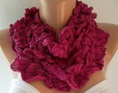 Fuchsia  Infinity Scarf  Loop Scarf Cotton Scarf