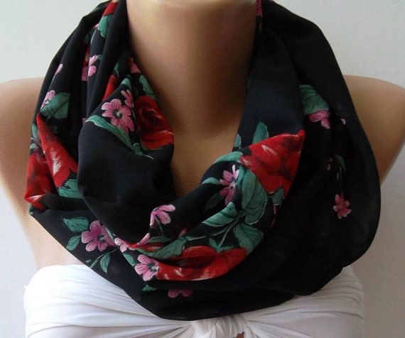 Infinity Scarf Loop Scarf Circle Scarf - It made with good quality CHIFFON fabric....small size infinity