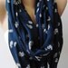 Little Grey Rabbits Patterned - Infinity Scarf Loop Scarf Circle Scarf -It made with good quality COTTON fabric. Super Loop