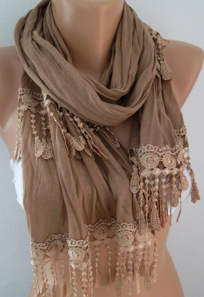 Georgeus Scarf  Elegant  Scarf Feminine Scarf Caramel Scarf
