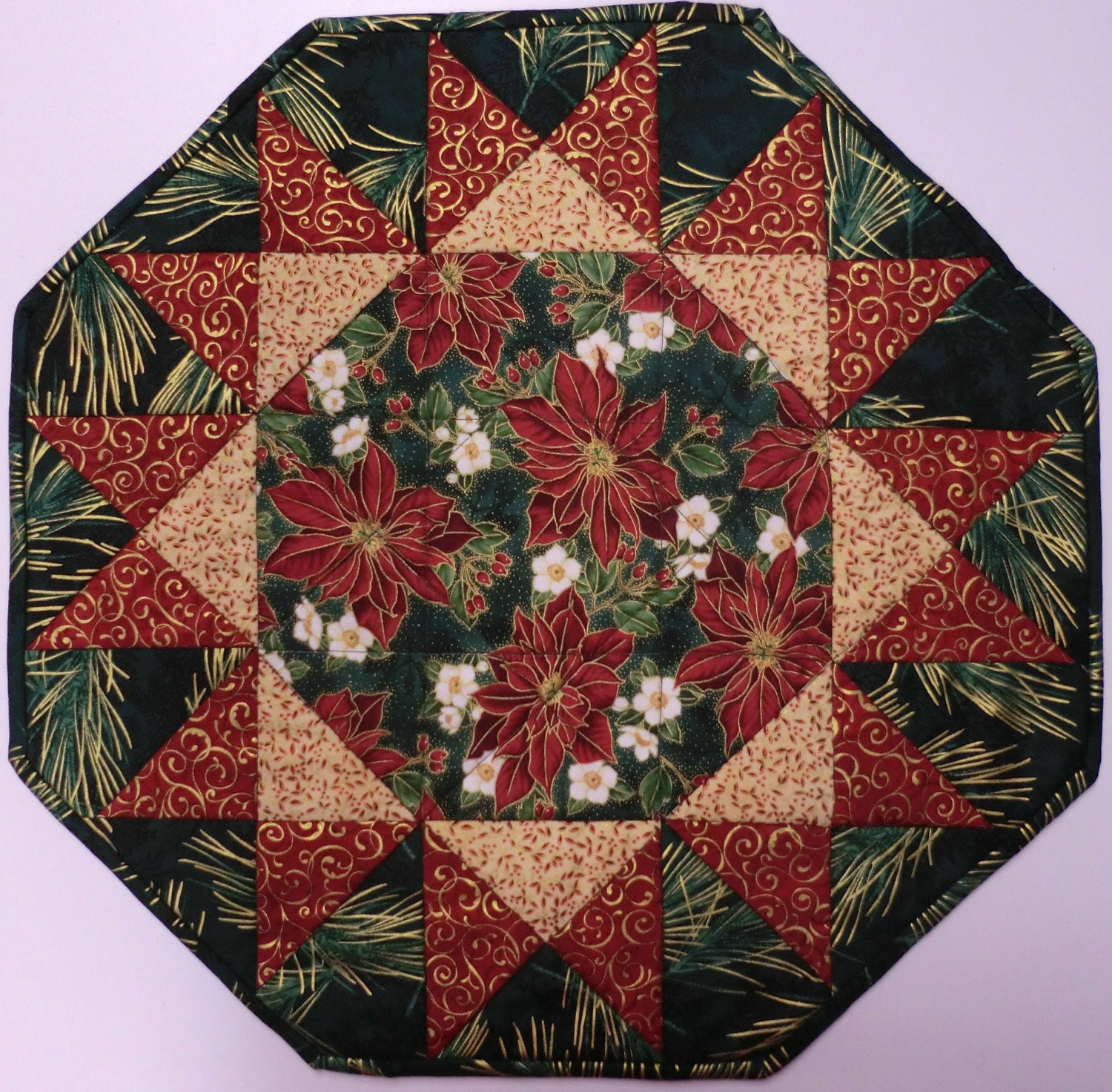 pdf file Quilt Table Centerpiece "Sunburst" Runner Topper Quick to make