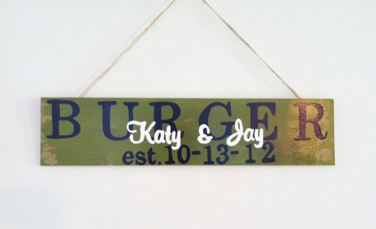 Large 6"  x 24" Customized Last Name Sign - Great For Wedding Gifts