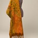 Double-sided silk shawl with hand-painted and Nuno Felt