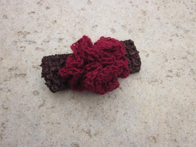 BABY BAND CLEARANCE--Red Flourette and Brown Baby Band